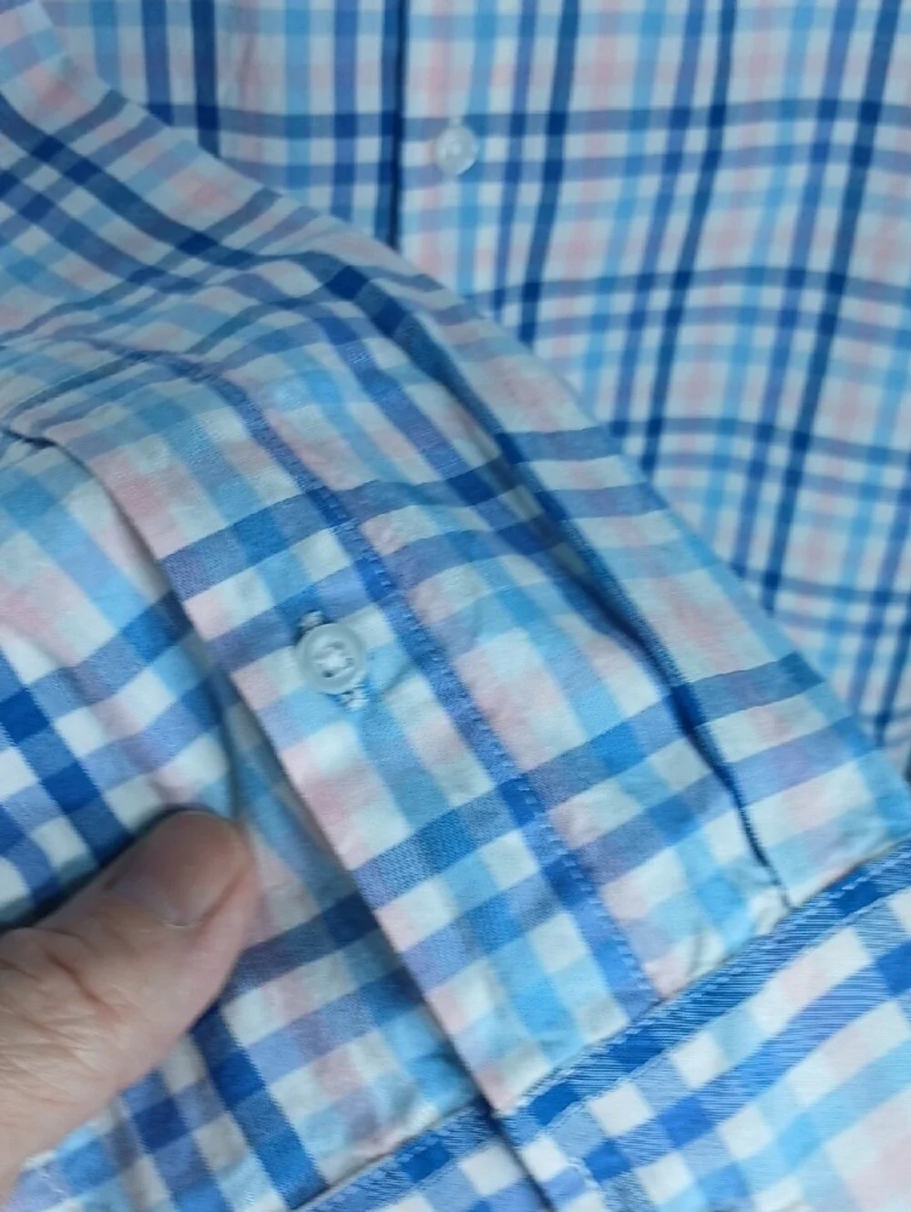 J. Crew NEW Men’s Light Blue,  pink and White Plaid cotton Dress Shirt